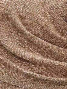 Elenzga 大码优雅 V 领长袖毛衣，适合通勤和日常穿着 - 駝色 - 查看 3