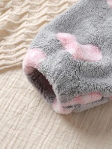 少女心形图案圆领长袖上衣和松紧腰裤睡衣套装 - 彩色 - 查看 6