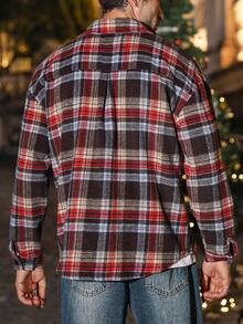 Manfinity CasualCool Men's Casual Plaid Jacket, Suitable For Daily Casual Wear, Commuting, Street Fashion, Suitable For Spring And Autumn. This Jacket Is An Indispensable Versatile Item In A Man's Wardrobe, And Is An Excellent Gift For A Boyfriend Or Husband., Christmas