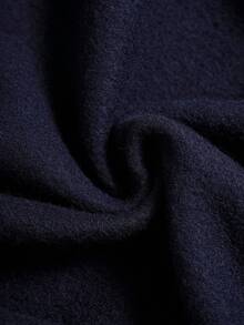 SHEIN 少女休闲学院风街头风保暖连帽拉链卫衣外套，简约字母印花贴袋宽松落肩长袖设计，藏蓝色，适合秋冬季女童穿着。 - 藏蓝色 - 查看 10