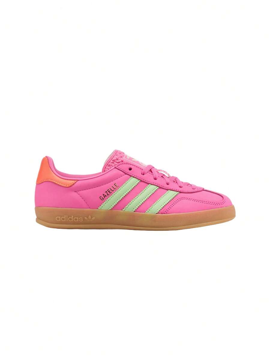 Gazelle Indoor Contrast Color Low-Top Flat Fashion Casual Sneakers - Fuchsia - View 1