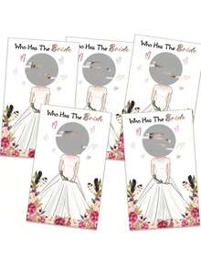 16/48 张婚礼新娘和新郎派对刮刮卡游戏，“谁找到了新郎/新娘”成人派对游戏，有趣的单身派对用品，纸质刮刮卡，适合 18 岁以上的客人，包括 46 张名人卡和 2 张带刮刮贴纸的空白卡，有趣的派对用品 - 彩色 - 查看 6