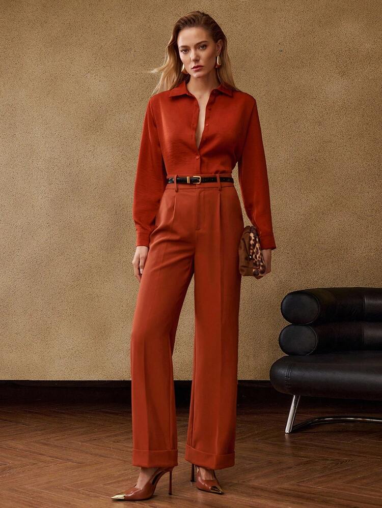FALL WINTER PRESS CREASE SUIT PANTS