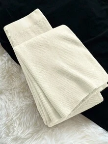 Franclia 高腰加厚保暖内衬宽松休闲修身针织裤，女士冬季款