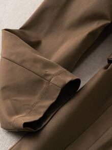 Franclia Fashion French Retro H-Shaped Belt Waist Temperament Slim Lapel Camel Color Going Out Tops Women's Autumn And Winter Windbreaker Jacket Women's Winter Clothing Winter Clothing Women's Business Casual Wear - Coffee Brown - View 4