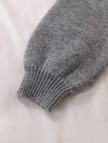 Genkimix Kids Tween Girls' Casual And Cute Bow Pattern Knitted Sweater, Can Be Paired With Various Pants Or Layered, Suitable For Autumn And Winter Seasons - Grey - View 6