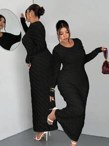 Firerie Đầm dài tay ren Jacquard thanh lịch lãng mạn, eo cao, viền đuôi cá, thanh lịch/công sở/nghỉ mát/tiệc tùng/hẹn hò/ngày lễ tình nhân/buổi hòa nhạc/biểu diễn/hẹn hò/trang trọng, dạ tiệc/vũ hội/mùa cưới/gợi cảm/thanh lịch/đi làm/trở lại trường/nghỉ mát/bãi biển/thanh lịch lãng mạn/văn phòng/phong cách nàng tiên cá/tiệc sinh nhật, bộ đồ hai mảnh cho nữ, bộ đồ hai mảnh cho nữ, bộ đồ 2 ... - màu đen - Xem 1