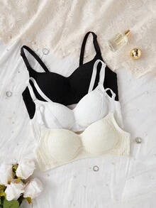 Teen Girl Wireless Bra, Seamless Bra, Push-Up Bra - Multicolor - View 5
