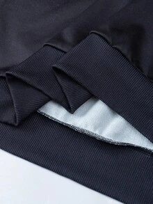 BATMAN X SHEIN Men's Casual Contrast Color Bat Letter Graphic Crew Neck Sweatshirt, Autumn, Long Sleeve Top