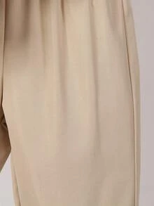 SHEIN 2 件套男童套装，纹理勃艮第针织圆领毛衣，左胸饰有小熊头图案，搭配卡其裤，适合通勤、上学、休闲日常穿着，春夏季