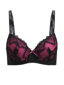 SHEIN 1pc Sexy Lace Patchwork Sheer Minimalist Lift & Support Wireless Bra For Small Bust - Multicolor - View 12