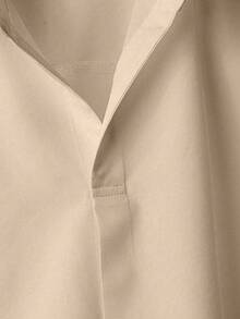 Franclia Camisa de mujer con diseño francés de alta gama, suelta, con mangas de murciélago y solapa - Albaricoque - Ver 6