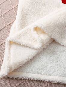 SHEIN 青少年女孩休闲宽松舒适圆领套头蝴蝶图案羊毛睡衣