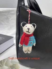 (Not Plush Filled) Felt Ornament Set, Adorable Keychain & Bag Charm With Mini Home Decor For Shelf Desk, Aesthetic Photo Prop - Multicolor - View 2