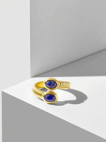 MOTF PREMIUM 18K镀金开口戒指 - 金色 - 查看 5