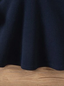 Emery Rose Kids Emery Rose Kids 海军蓝色学院风长袖连衣裙