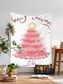 Cirelle أفضل مبيعًا سجادة شجرة عيد الميلاد / شجرة صنوبر - خلفية ديكور غرفة احتفالية، لوحة جدارية بسيطة للاستخدام في مشاهد متعددة