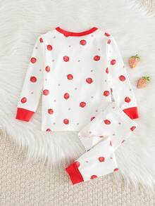 Cozy Pixies Set pigiama da 2 pezzi per bambina, con maglietta a maniche lunghe con collo a giro e stampa di orsetto cartoni animati, e pantaloni lunghi a vita elastica, in maglia morbida