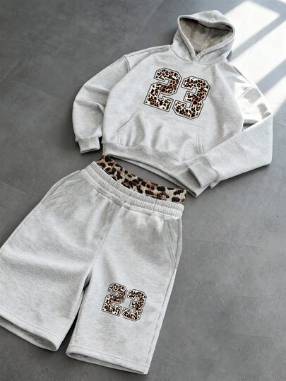 Manfinity EMRG 男式 #23 豹纹连帽衫套装