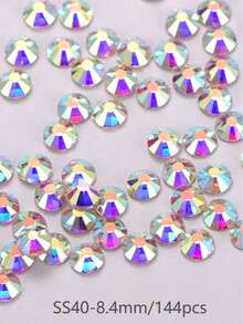 Cristales de Rhinestone de vidrio con fondo dorado para decoración de ropa DIY (los diamantes AB tienen diferentes colores bajo diferentes condiciones de iluminación)