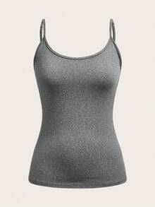 SHEIN EZwear Bộ 4 áo ba lỗ đơn giản, thoải mái, tối giản dành cho nữ, thích hợp cho mùa hè - Nhiều màu - Xem 12