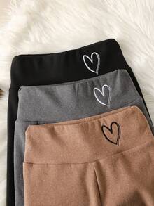 Set de 3 leggings térmicos de cintura alta con bordado de mariposa para adolescentes - Multicolor - Ver 4