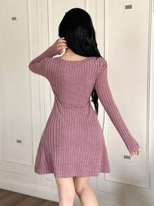 Feyla 女式纯色束腰休闲连衣裙