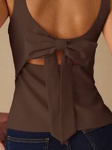 Enchnt Fall/Winter Romantic Women's Gorgeous Tank Top,Chic & Elegant & Fashionable For Party & Date & Holiday & Graduation & Going Out & Halloween & Christmas,Autumn,New Years - Coffee Brown - View 6
