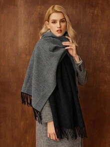 MOTF PREMIUM KHĂN QUÀNG CỔ NỮ ĐƠN GIẢN, PHỐI MÀU, CÓ VIỀN - màu đen - Xem 3