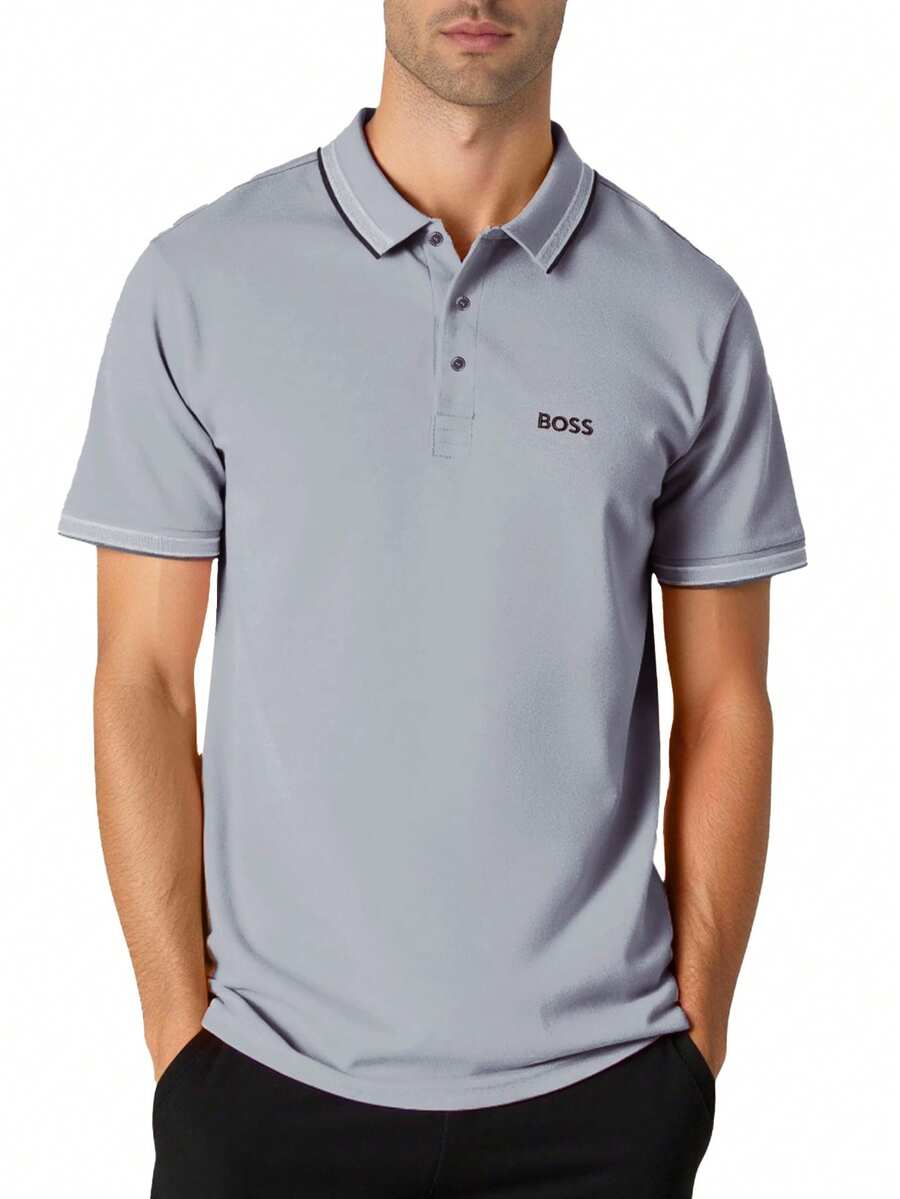 Hugo Boss Men's Polo Shirts Grey - Dark Grey - View 1