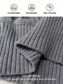 FavEase 时尚性感露肩合身针织连体衣 - 灰色 - 查看 7