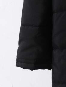 SHEIN 1 件青少年女孩休闲棉服外套，中长款，百搭秋冬