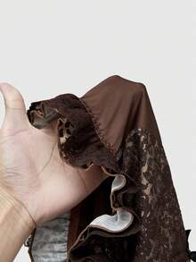 ROMWE Grunge Punk Leopard Print Sexy Cross Pendant Lace Vintage Bustier Camisole For Women