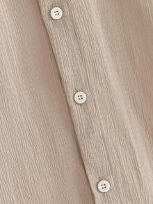 HIMLAND Men's Casual Solid Color Short Sleeve Shirt