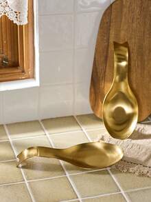 Cirelle 1 件不锈钢勺子托盘，厨房炊具工具，适用于火锅、餐厅 - 金色 - 查看 2