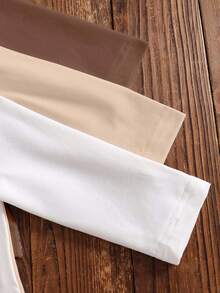 SHEIN 3 st/set spädbarn/småbarn flickor casual söt leopard rosett, kärleksbokstav, hjärtgrafik långärmad stickad rundhalsad tröja, lämplig för vår, höst, vinter, 6M-3T - Multifärgad - Visa 3