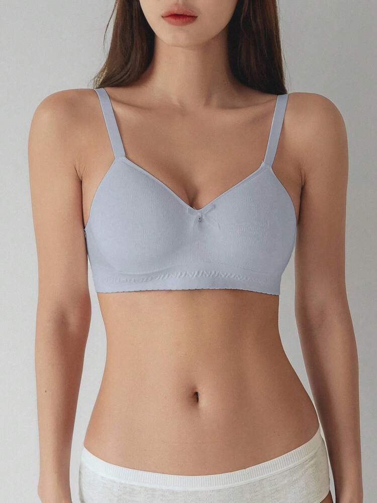 Women's Solid Color Bow Decor Comfortable Lingerie