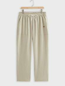 Manfinity Homme مجموعة تي شيرت تي شيرت كم قصير رقبة دائرية و شورت كاجوال أحادي اللون للرجال