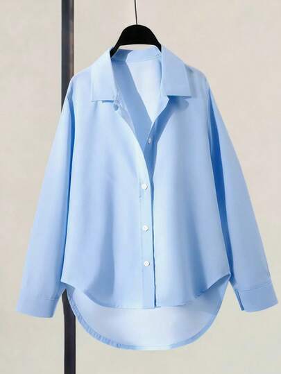 Oversized Casual Loose Shirt For Tween GirlsSuitable For Spring And Summer Outings