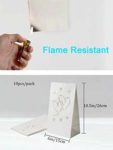 10 件防火发光蜡烛袋，白色蜡烛袋，用于婚礼派对装饰，采用可重复使用的材料（不含蜡烛），圣诞节