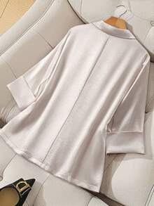 GlowEve CURVE 大码女式新款高品质薄款西装外套，休闲时尚通勤百搭上衣，优雅商务风格西装外套 - 杏色 - 查看 2