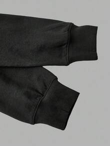 SHEIN MOD Women's Black Off-Shoulder 2 In 1 Sweatshirt Autumn Winter Clothes For Women - Black - View 4