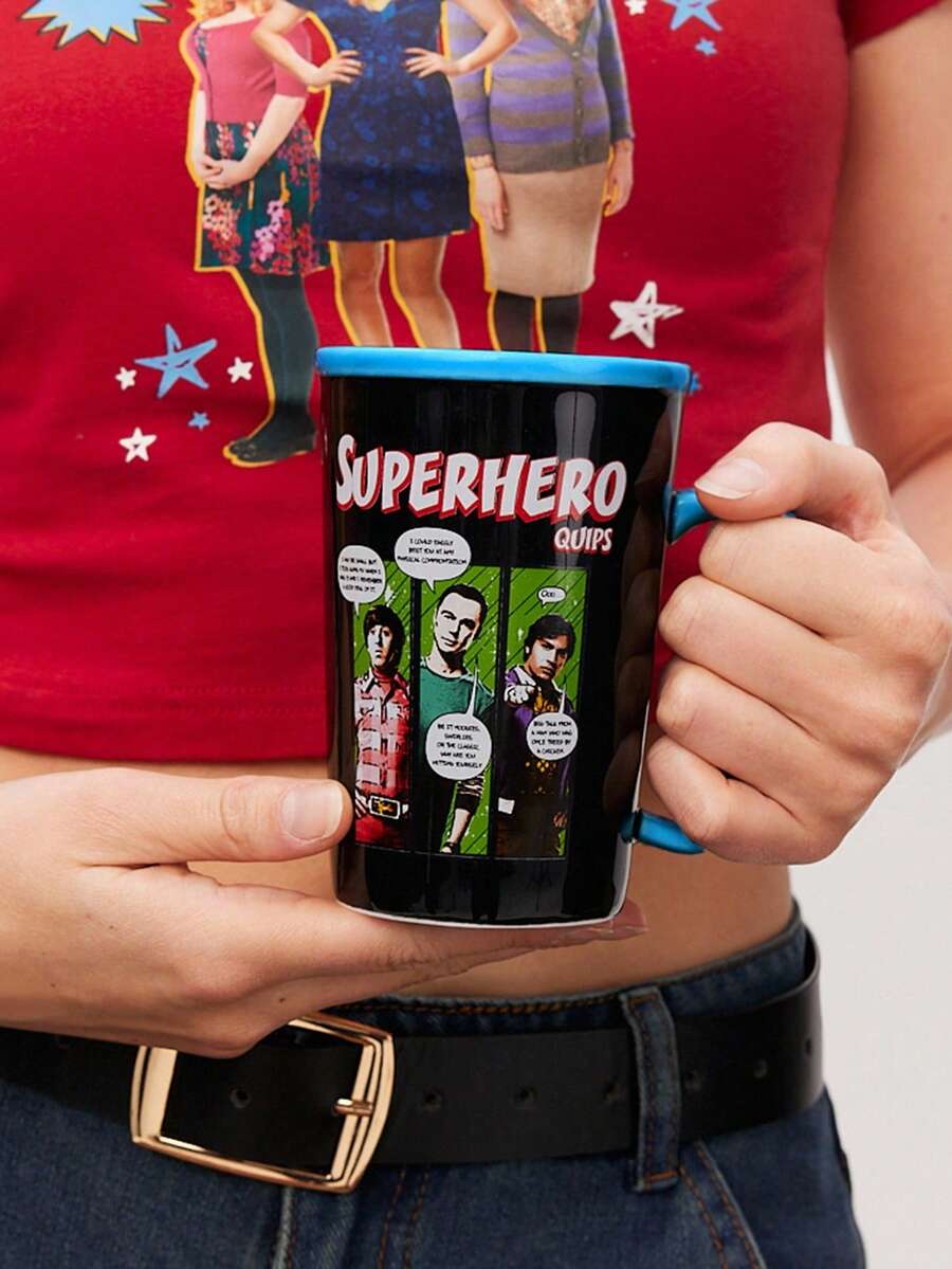 THE BIG BANG THEORY X SHEIN 400毫升带柄陶瓷杯（可放入微波炉和洗碗机） - 黑色 - 查看 1