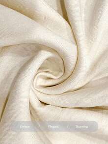 Elaquor Plus Size Casual Solid Color Ruffle Hem Dress Plus Size Church Dress Plus Size Modest Dress Curve Elegant Dress Plus Size Cream Dress Dress Modest Plus Size Cream Ruffle Dress Cream Dress Plus Size