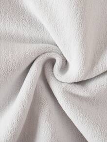 SHEIN 男婴休闲纯白色长袖纽扣领 Polo 衫，春秋季 - 灰色 - 查看 7