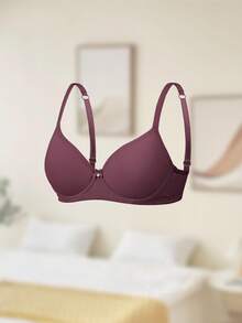 DesireSculpt 1 件女士内衣文胸，带蝴蝶结装饰和内钢圈，单件 - 紫色 - 查看 3
