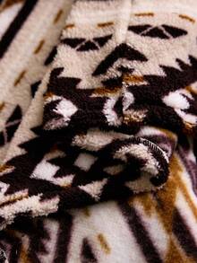 LanaWest Women's Retro Print Half-Zip Fleece Sweatshirt, Autumn/Winter - Multicolor - View 8