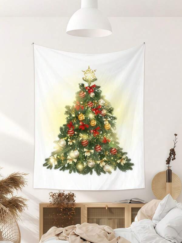 Cirelle Best-Selling Christmas Tree/Pine Tree Tapestry - Festive Room Decoration Background Cloth, Minimalist Wall Hanging For Multi-Scene Use
