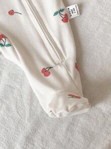 3pcs Newborn Baby Boys/Girls Soft & Comfortable Thin Floral Print Zipper Jumpsuit Set, Long Sleeve Romper & Pants, Casual Outfit For Autumn/Winter - Multicolor - View 4