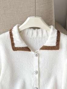 青少年女童毛衣套装，长袖高领毛衣搭配百褶裙，拼色开衫两件套，适合春季、秋季、冬季圣诞节万圣节幼儿开衫毛衣秋季套头衫毛衣上衣 - 彩色 - 查看 5